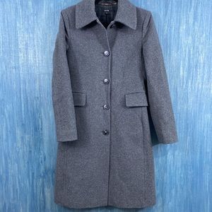 Jacob long grey wool blend pea coat